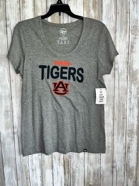 Auburn Tigers T Shirt Womens Medium NWT 47 Brand Gray College Football